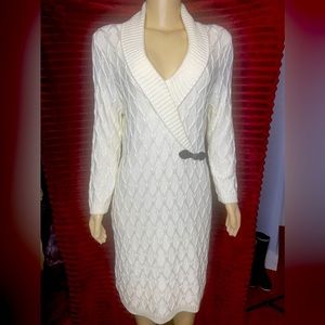 Calvin Klein Cream Sweater Dress